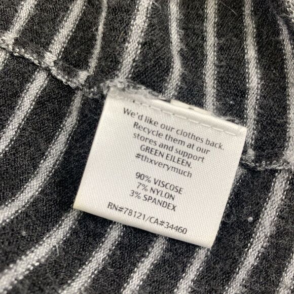 Eileen Fisher Gray Striped Lightweight Knit Sweater Scoop Neck Slouch Medium - Picture 12 of 13